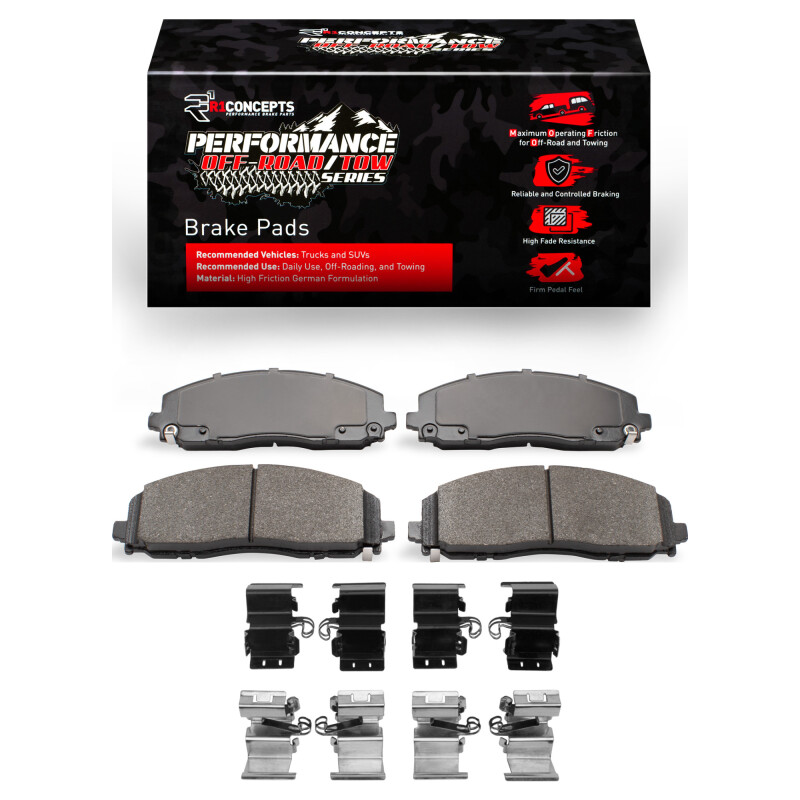 Picture of R1 2012-2025 Chrysler Town & Country Front Performance Off-Road/Tow Brake Pads & Hardware Kit