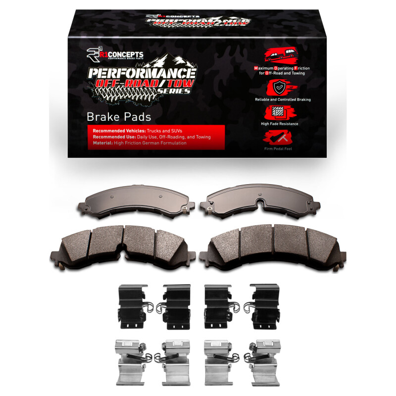 Picture of R1 2020-2025 Chevy Silverado 3500 HD Front/Rear Performance Off-Road/Tow Brake Pads & Hardware Kit