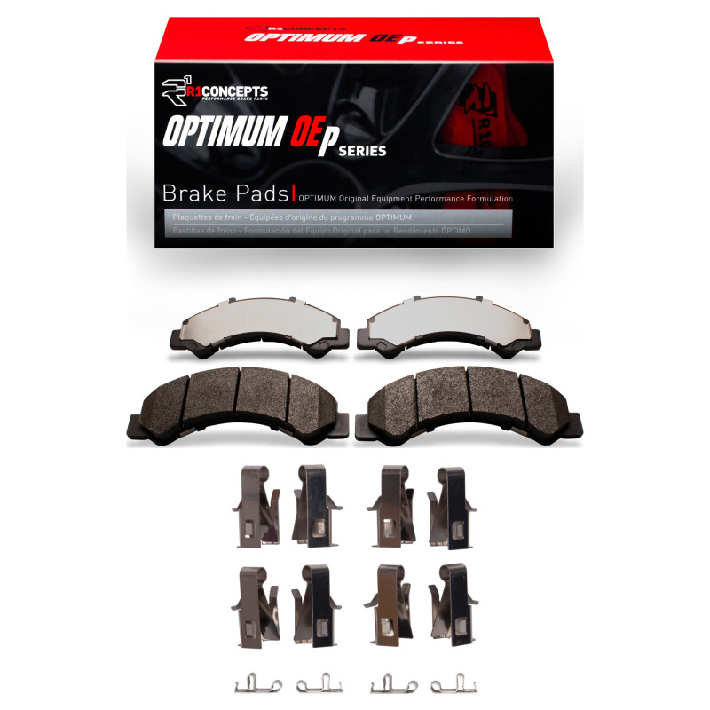 Picture of R1 1998-2024 Chevrolet W4500 Tiltmaster(w/Front Rotors) Front/Rear R1 Optimum OE Pads & Hardware Kit