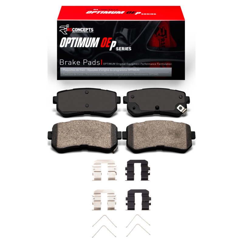 Picture of R1 2018-2025 Hyundai Kona Rear R1 Optimum OE Pads & Hardware Kit
