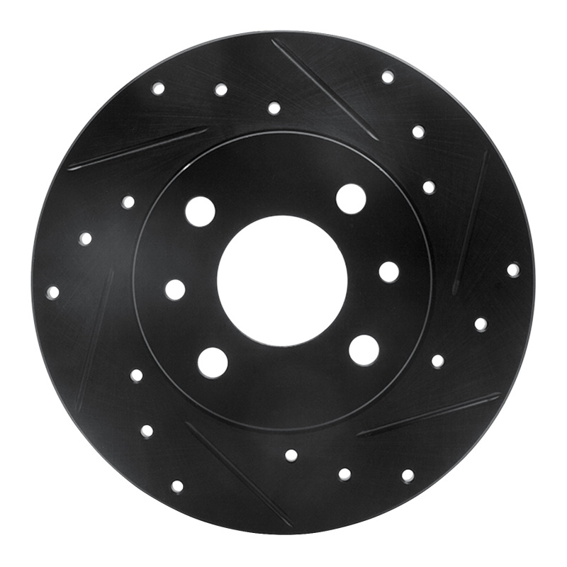 Picture of R1 2009-2019 Fiat 500 (USA/Canada) Rear Right Drilled & Slotted Black Brake Rotor