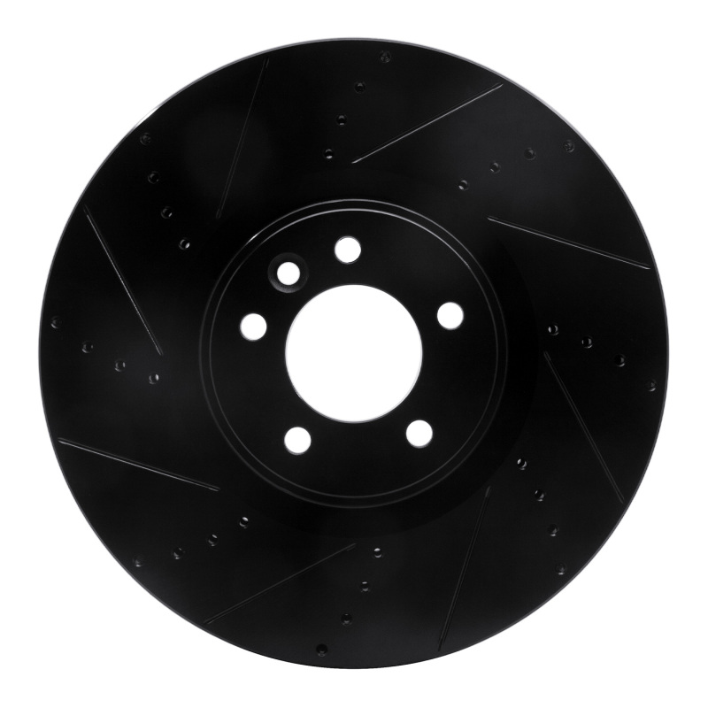 Picture of R1 2010-2017 Land Rover Range Rover Front Left Drilled & Slotted Black Brake Rotor
