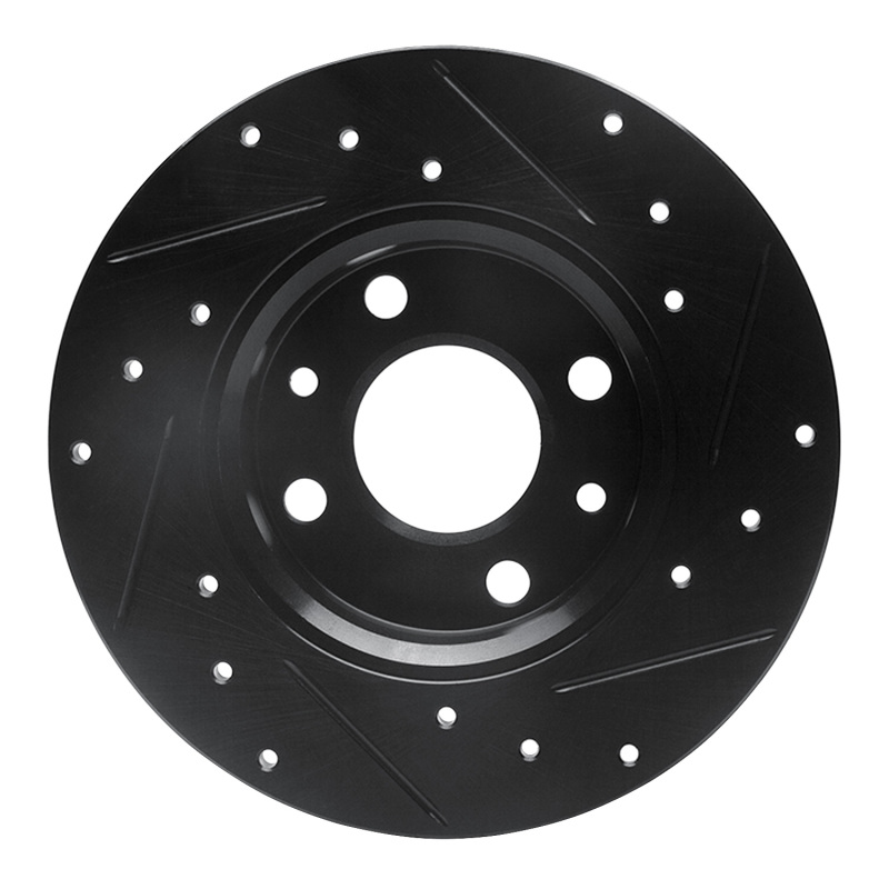 Picture of R1 2009-2019 Fiat 500 (Mexico) Rear Left Drilled & Slotted Black Brake Rotor