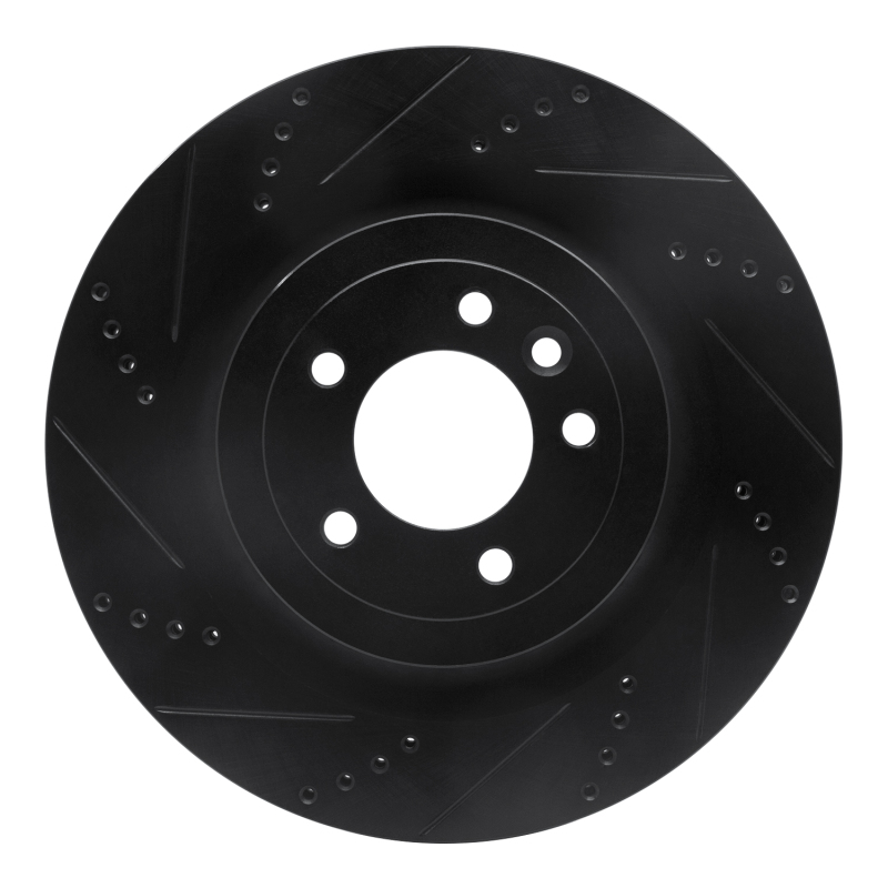 Picture of R1 2013-2025 Land Rover Defender 110 Rear Left Drilled & Slotted Black Brake Rotor