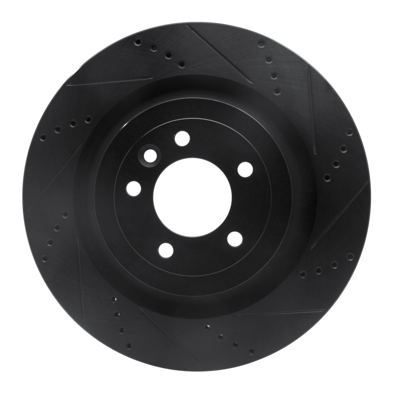 Picture of R1 2013-2025 Land Rover Defender 110 Rear Right Drilled & Slotted Black Brake Rotor
