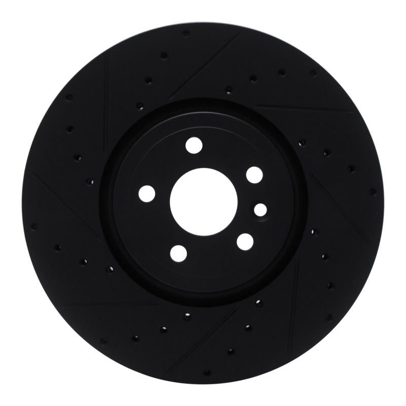 Picture of R1 2017-2020 Jaguar F-Pace Front Left Drilled & Slotted Black Brake Rotor