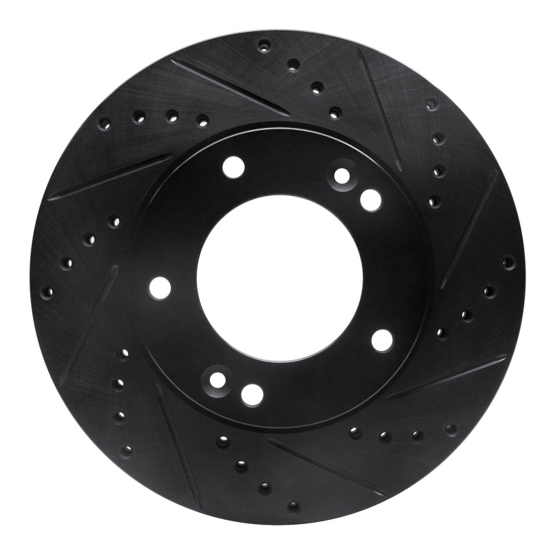 Picture of R1 2007-2009 Kia Sorento Front Right Drilled & Slotted Black Brake Rotor