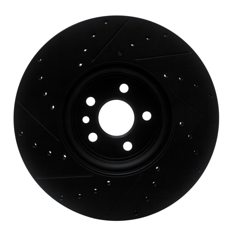 Picture of R1 2017-2020 Jaguar F-Pace Front Right Drilled & Slotted Black Brake Rotor