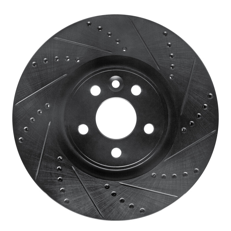 Picture of R1 2007-2016 Volvo S60 Front Right Drilled & Slotted Black Brake Rotor