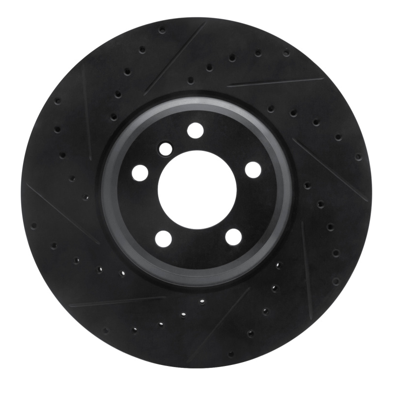 Picture of R1 2007-2008 BMW ALPINA B7 Front Left Drilled & Slotted Black Brake Rotor