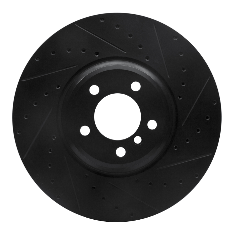 Picture of R1 2007-2008 BMW ALPINA B7 Front Right Drilled & Slotted Black Brake Rotor