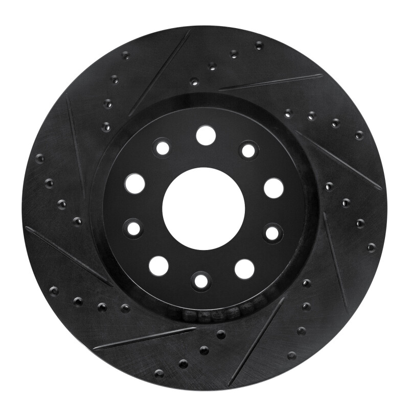 Picture of R1 2002-2018 Dodge Sprinter 2500 Rear Left Drilled & Slotted Black Brake Rotor