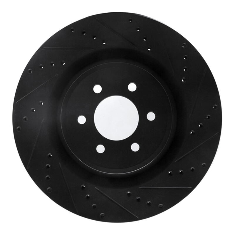 Picture of R1 2003-2017 Dodge Viper Front Right Drilled & Slotted Black Brake Rotor