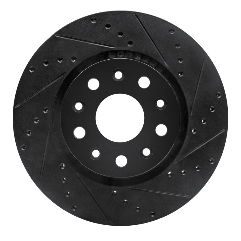 Picture of R1 2002-2018 Dodge Sprinter 2500 Rear Right Drilled & Slotted Black Brake Rotor