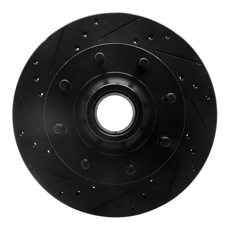Picture of R1 1994-1999 Dodge Ram 2500 Front Left Drilled & Slotted Black Brake Rotor