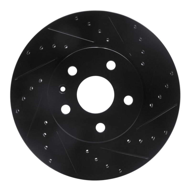 Picture of R1 2008-2014 Cadillac CTS Front Right Drilled & Slotted Black Brake Rotor