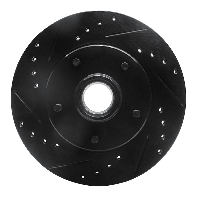 Picture of R1 1978-1990 Buick Estate Wagon Front Left Drilled & Slotted Black Brake Rotor