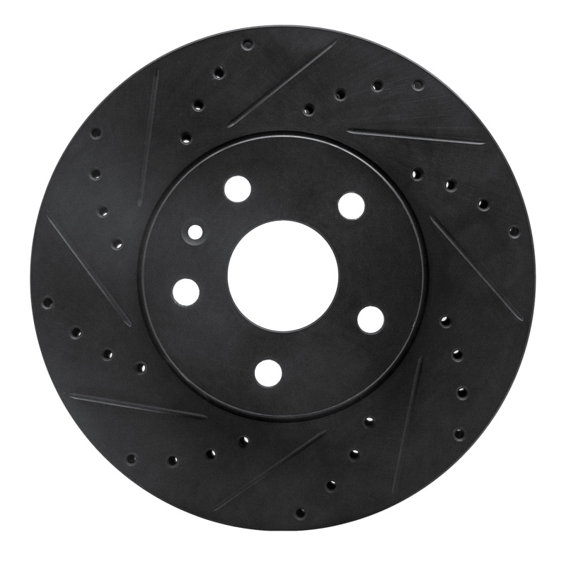 Picture of R1 2008-2014 Cadillac CTS Front Left Drilled & Slotted Black Brake Rotor