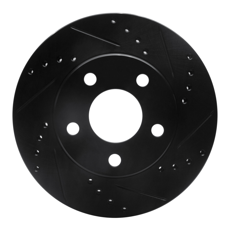Picture of R1 1990-1997 Buick LeSabre Front Right Drilled & Slotted Black Brake Rotor