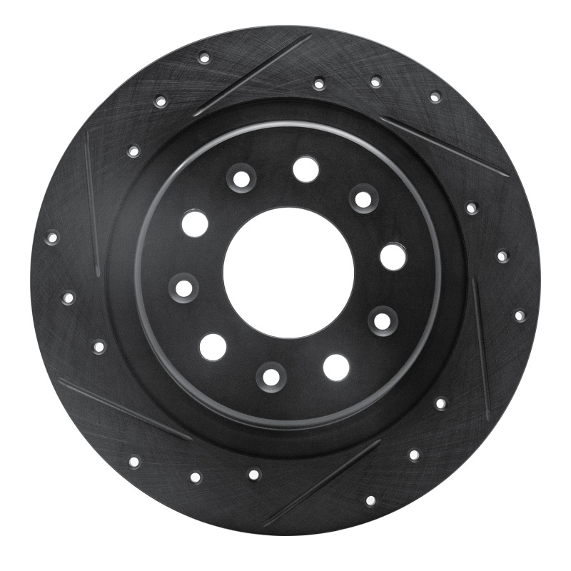 Picture of R1 2016-2025 Buick Envista Rear Left Drilled & Slotted Black Brake Rotor