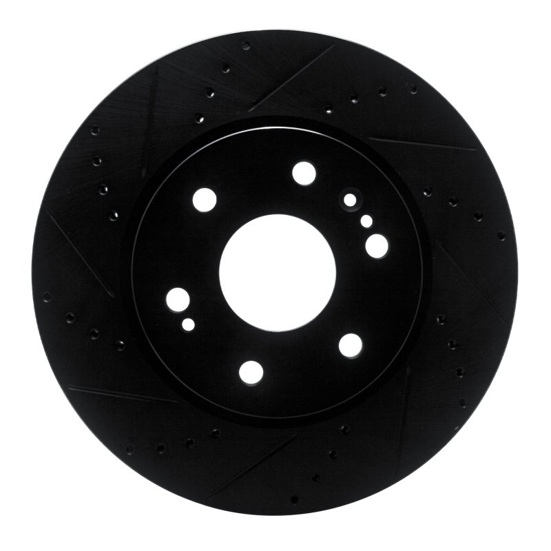 Picture of R1 2019-2026 Cadillac Escalade ESV Front Left Drilled & Slotted Black Brake Rotor