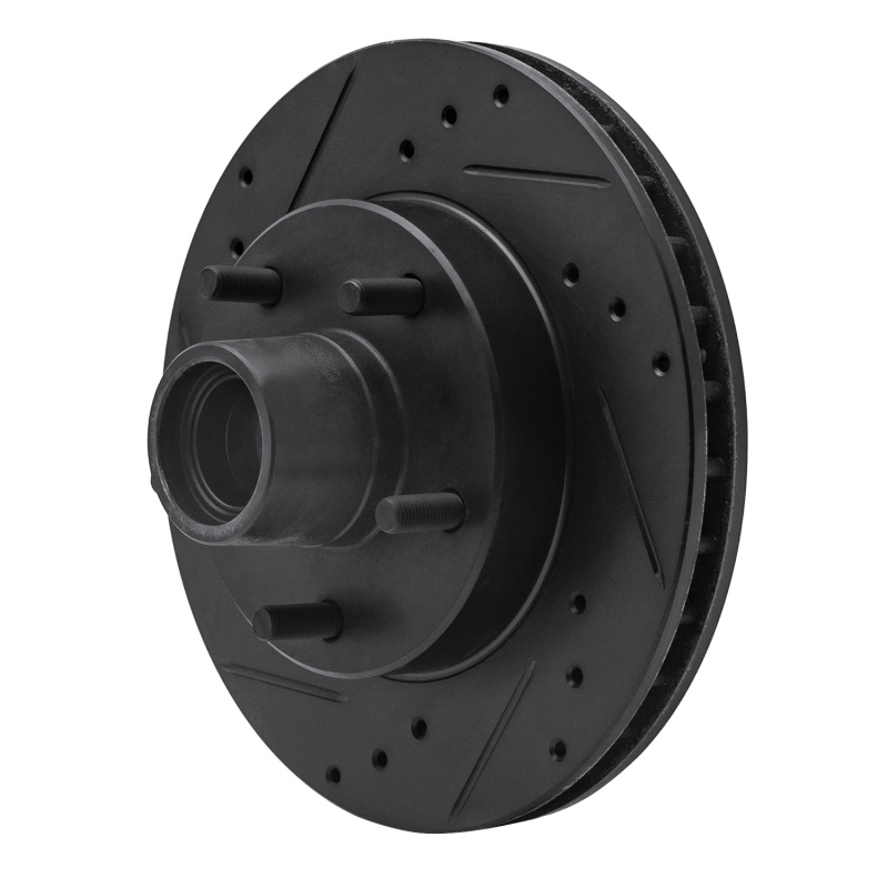 Picture of R1 1982-1995 Buick Regal Front Left Drilled & Slotted Black Brake Rotor