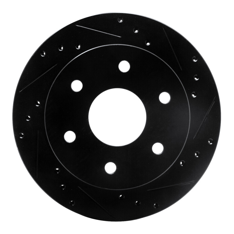 Picture of R1 1988-1991 Chevrolet K1500 Front Right Drilled & Slotted Black Brake Rotor
