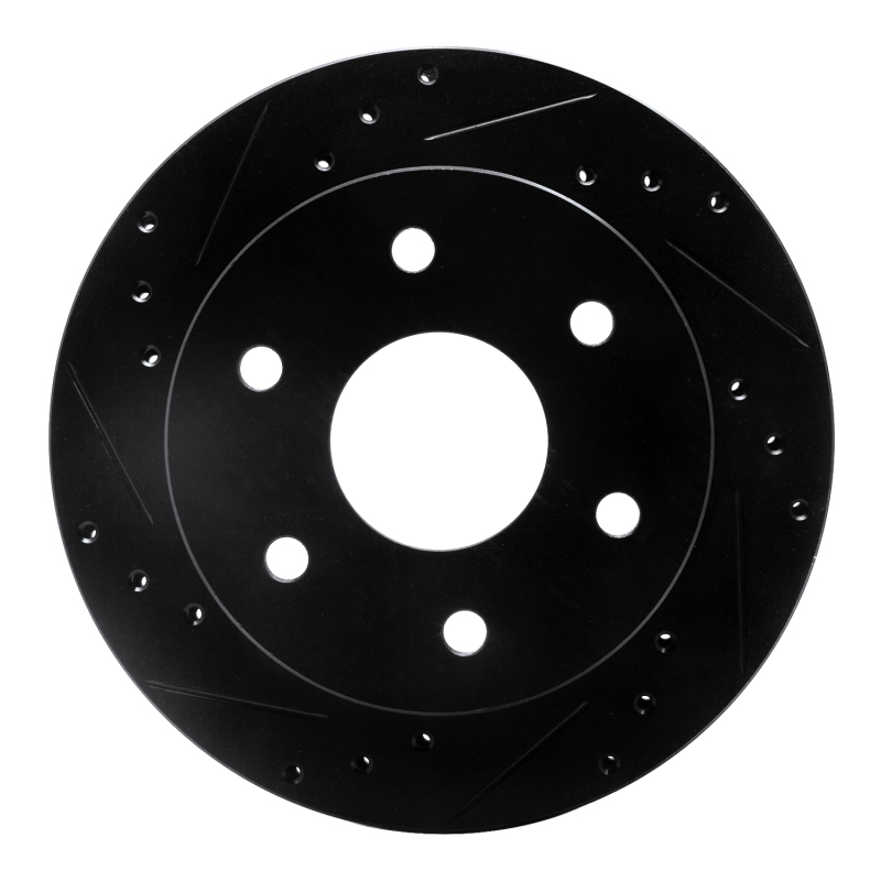 Picture of R1 1988-1991 Chevrolet K1500 Front Left Drilled & Slotted Black Brake Rotor