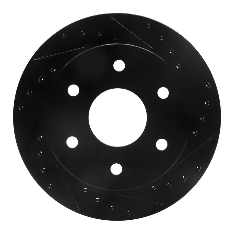 Picture of R1 1988-2000 Cadillac Escalade Front Right Drilled & Slotted Black Brake Rotor