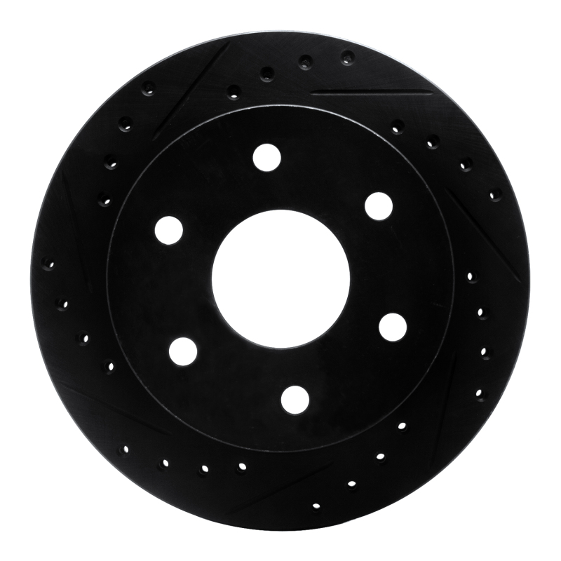 Picture of R1 1988-2000 Cadillac Escalade Front Left Drilled & Slotted Black Brake Rotor
