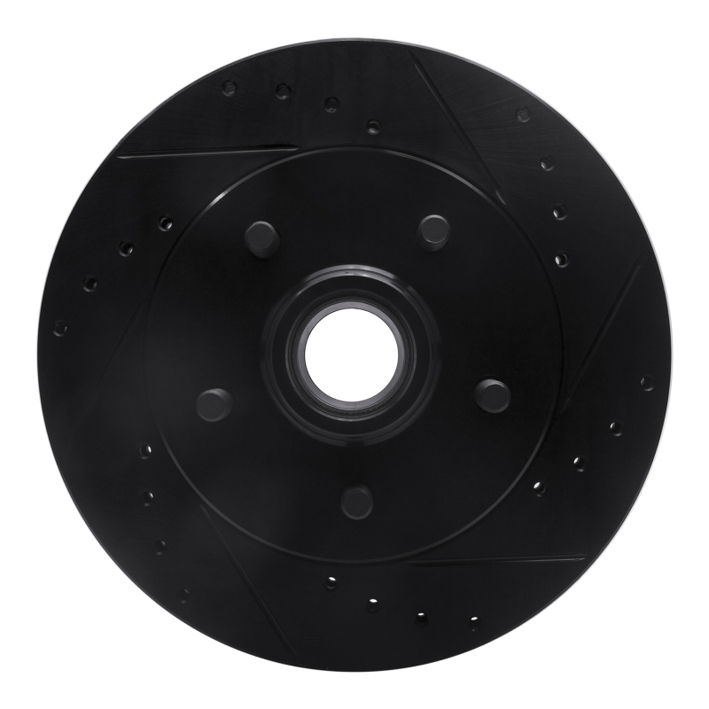 Picture of R1 1992-2002 Chevrolet Tahoe Front Right Drilled & Slotted Black Brake Rotor
