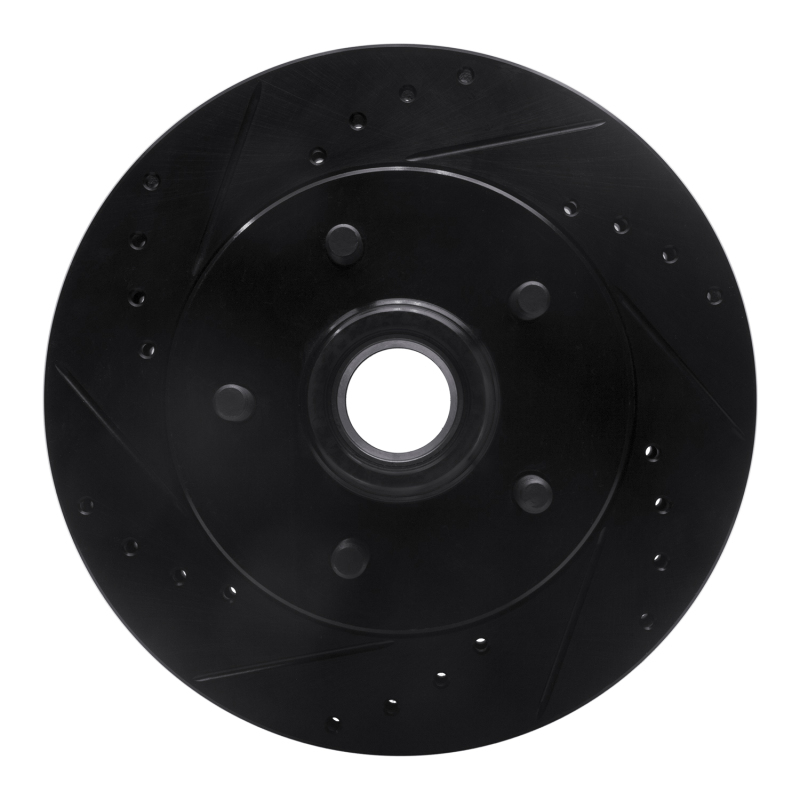 Picture of R1 1992-2002 Chevrolet C1500 Suburban Front Left Drilled & Slotted Black Brake Rotor