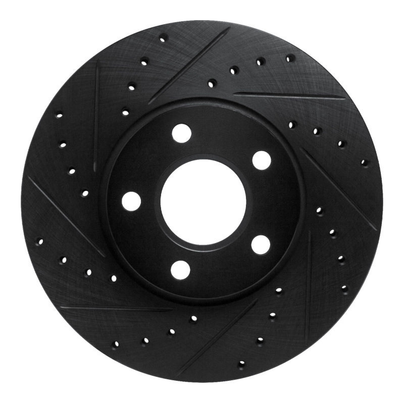 Picture of R1 2010-2013 Ford Transit Connect Front Left Drilled & Slotted Black Brake Rotor