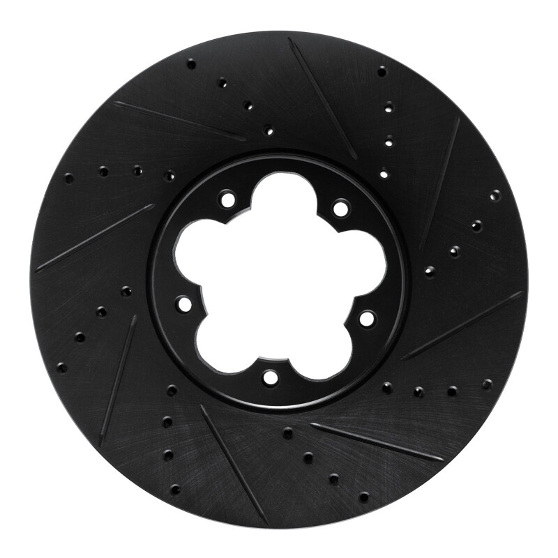 Picture of R1 2020-2025 Ford Transit-150 Front Right Drilled & Slotted Black Brake Rotor