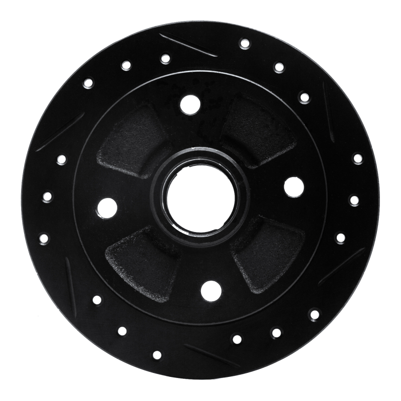 Picture of R1 1987-1994 Mazda 323 Rear Right Drilled & Slotted Black Brake Rotor