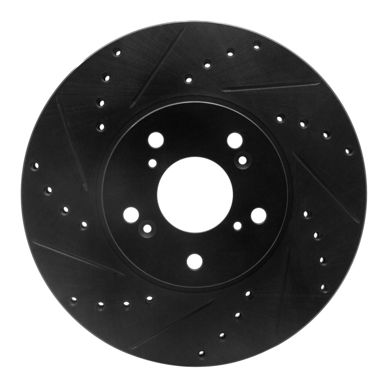 Picture of R1 04-14 Acura TSX Front Left Drilled & Slotted Black Brake Rotor