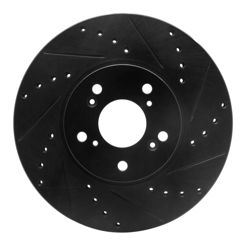 Picture of R1 04-14 Acura TSX Front Right Drilled & Slotted Black Brake Rotor