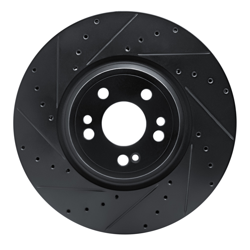 Picture of R1 2020-2025 Mercedes-Benz GLE350 Front Left Drilled & Slotted Black Brake Rotor