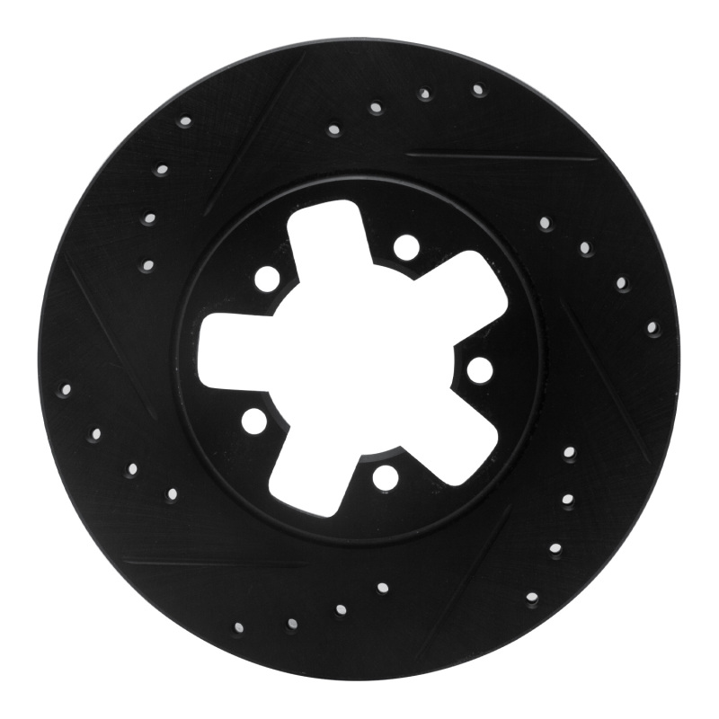 Picture of R1 1984-1989 Nissan 200SX Front Left Drilled & Slotted Black Brake Rotor