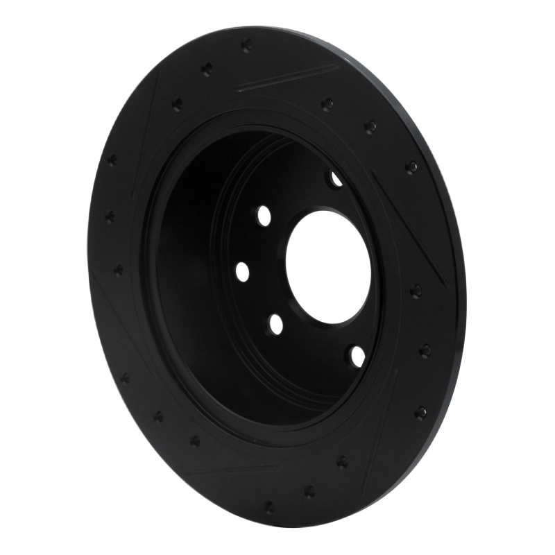 Picture of R1 2002-2025 Nissan Juke Rear Right Drilled & Slotted Black Brake Rotor