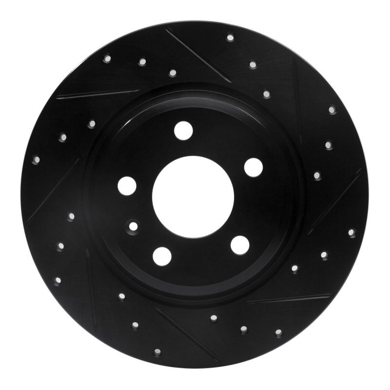 Picture of R1 09-25 Audi A4 Rear Right Drilled & Slotted Black Brake Rotor