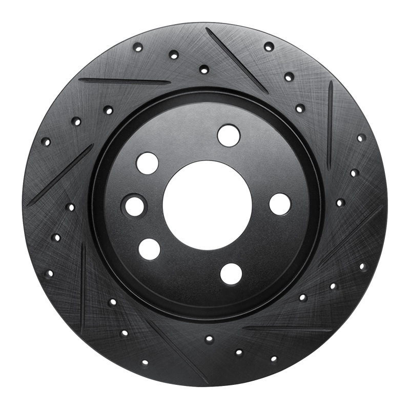 Picture of R1 2001-2003 Volkswagen EuroVan Rear Right Drilled & Slotted Black Brake Rotor