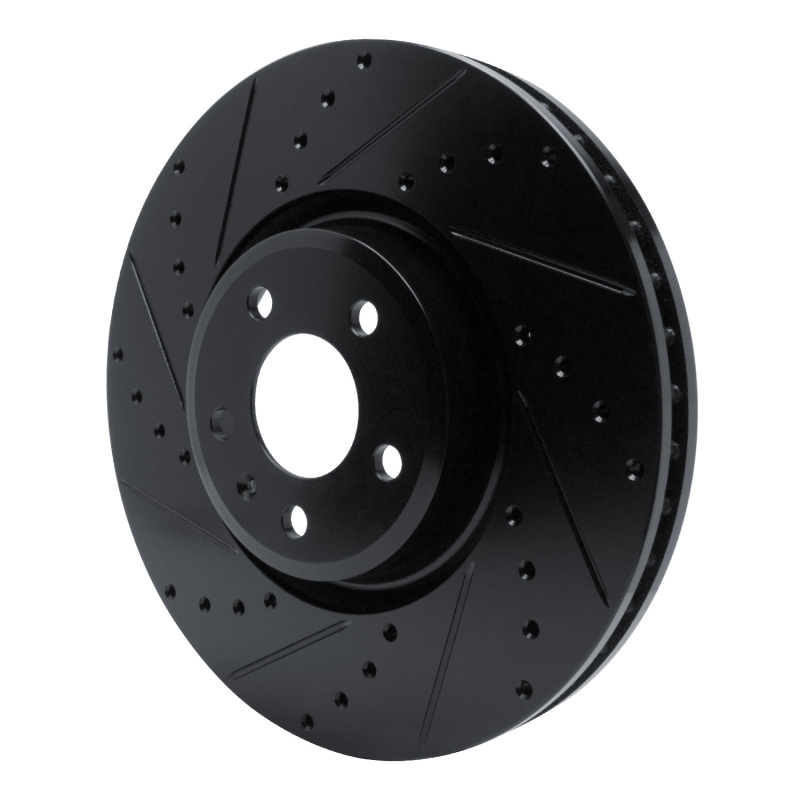 Picture of R1 2018-2025 Audi S5 Sportback Front Left Drilled & Slotted Black Brake Rotor