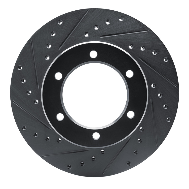 Picture of R1 1986-1995 Toyota 4Runner Front Left Drilled & Slotted Black Brake Rotor