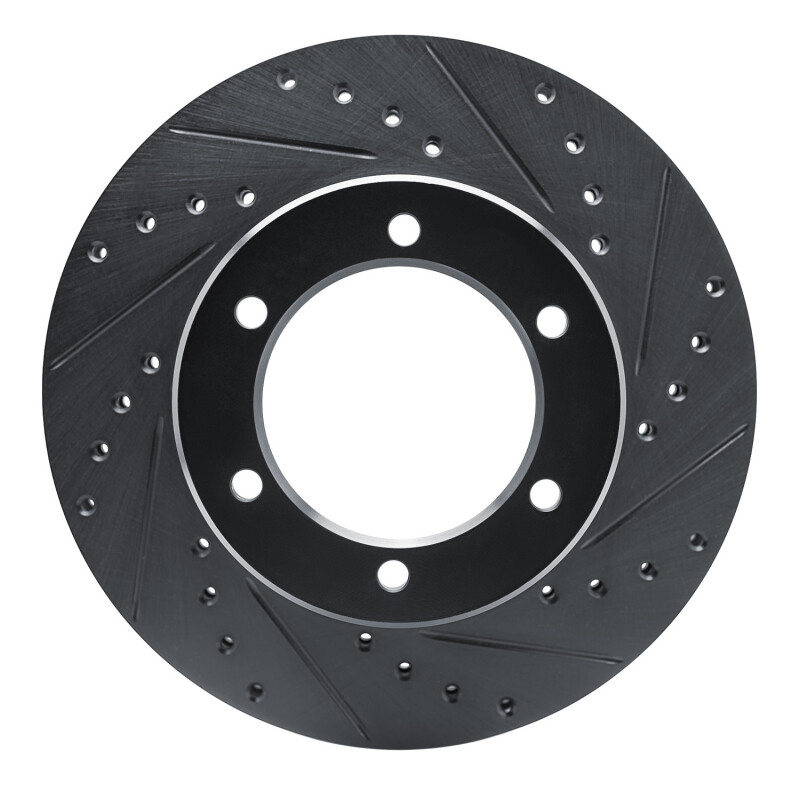 Picture of R1 1986-1995 Toyota 4Runner Front Right Drilled & Slotted Black Brake Rotor