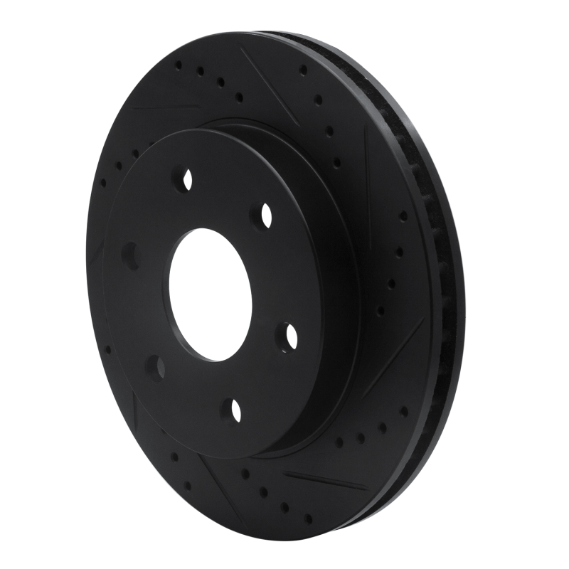 Picture of R1 2022-2025 Lexus LX600 Rear Right Drilled & Slotted Black Brake Rotor