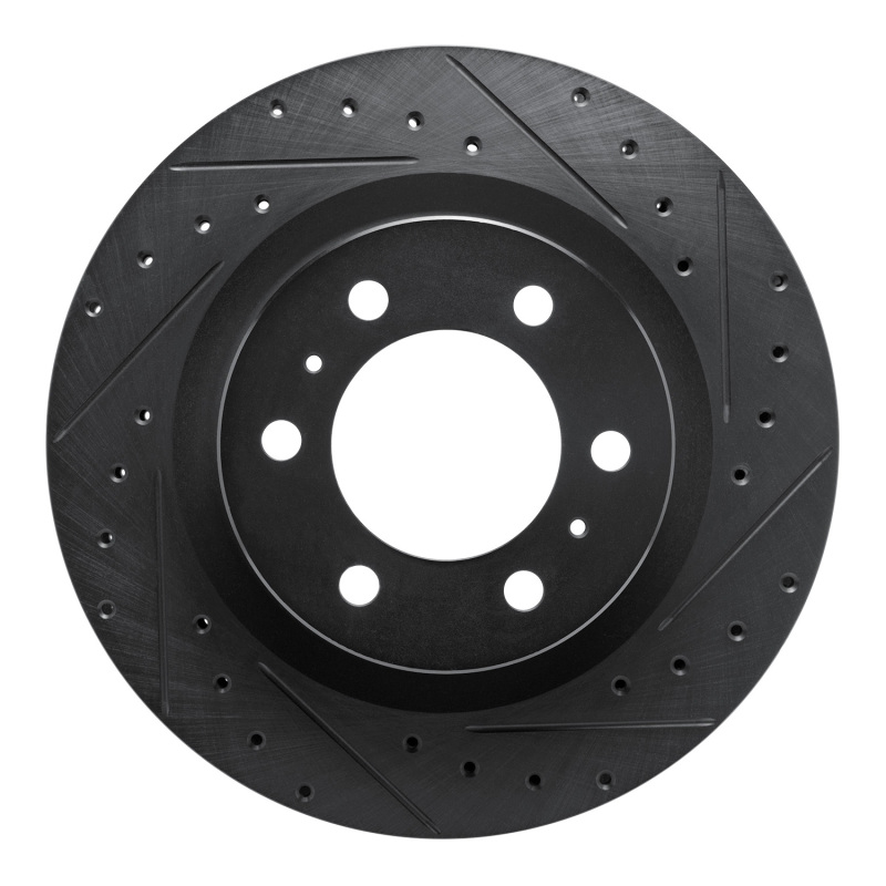Picture of R1 2022-2025 Lexus LX600 Front Right Drilled & Slotted Black Brake Rotor