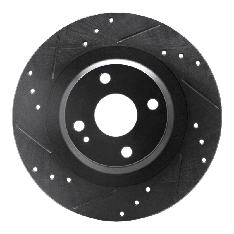 Picture of R1 2016-2025 Fiat 124 Spider Rear Left Drilled & Slotted Black Brake Rotor