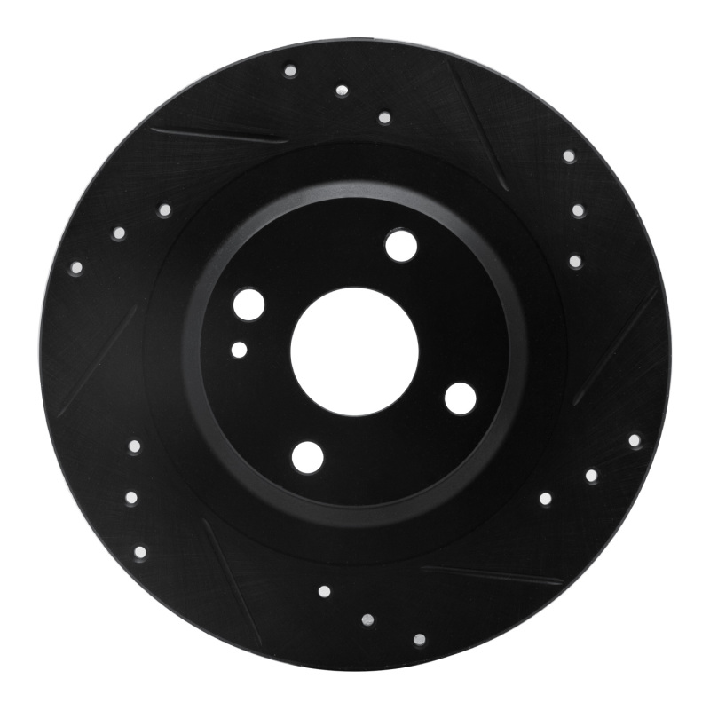Picture of R1 2016-2025 Fiat 124 Spider Rear Right Drilled & Slotted Black Brake Rotor