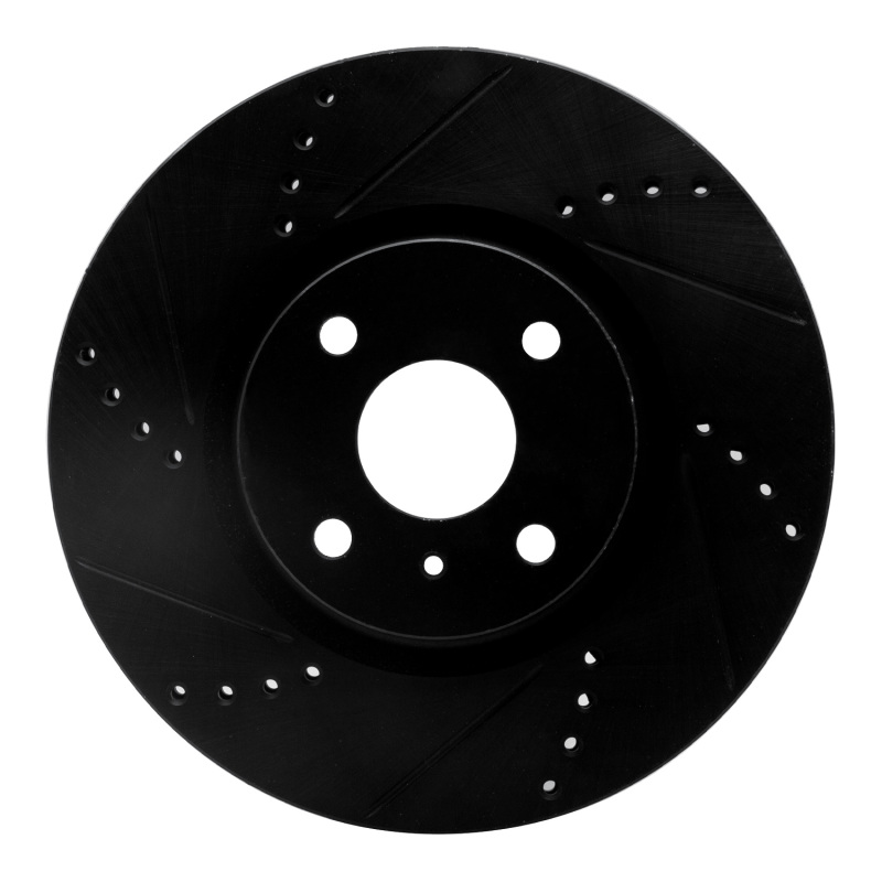 Picture of R1 2016-2025 Fiat 124 Spider Front Left Drilled & Slotted Black Brake Rotor